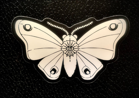 White Moth Logo Sticker